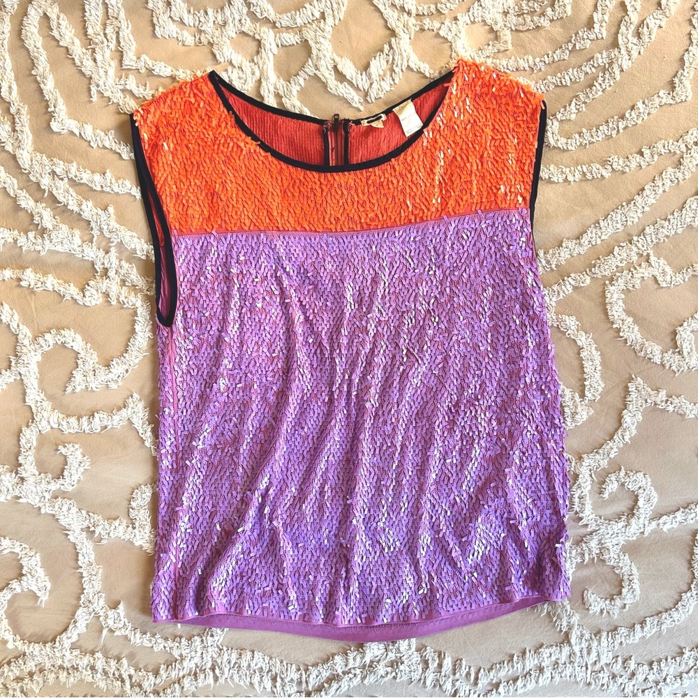 J. Crew Original Sample Sequin Two Tone Top